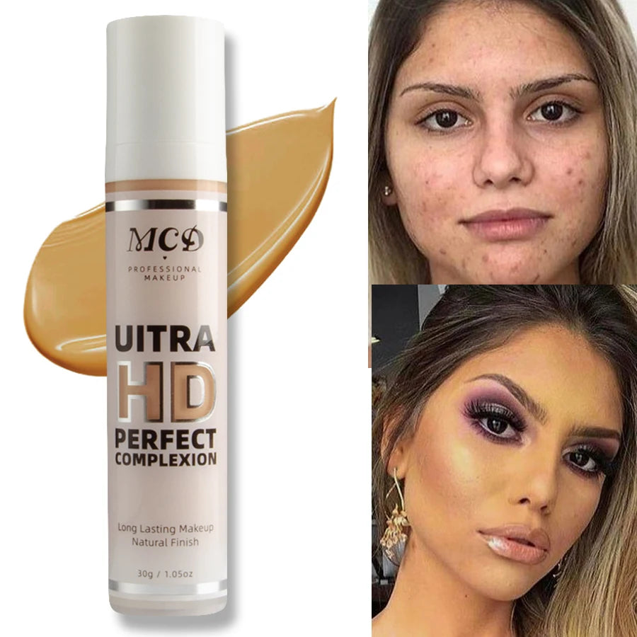 Base líquida correctora de cobertura completa de 9 tonos, Base de maquillaje de alta cobertura, cojín de maquillaje, crema Base Natural mate