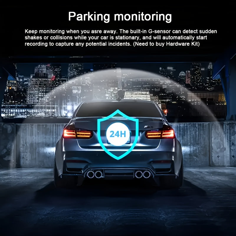 Cámara DVR para automóvil de 3 lentes, cámara de tablero HD 1080P, grabadora de video para monitoreo de estacionamiento interior con visión nocturna IR, grabación en bucle. Tarjeta SD de 32GB y lente opcional.