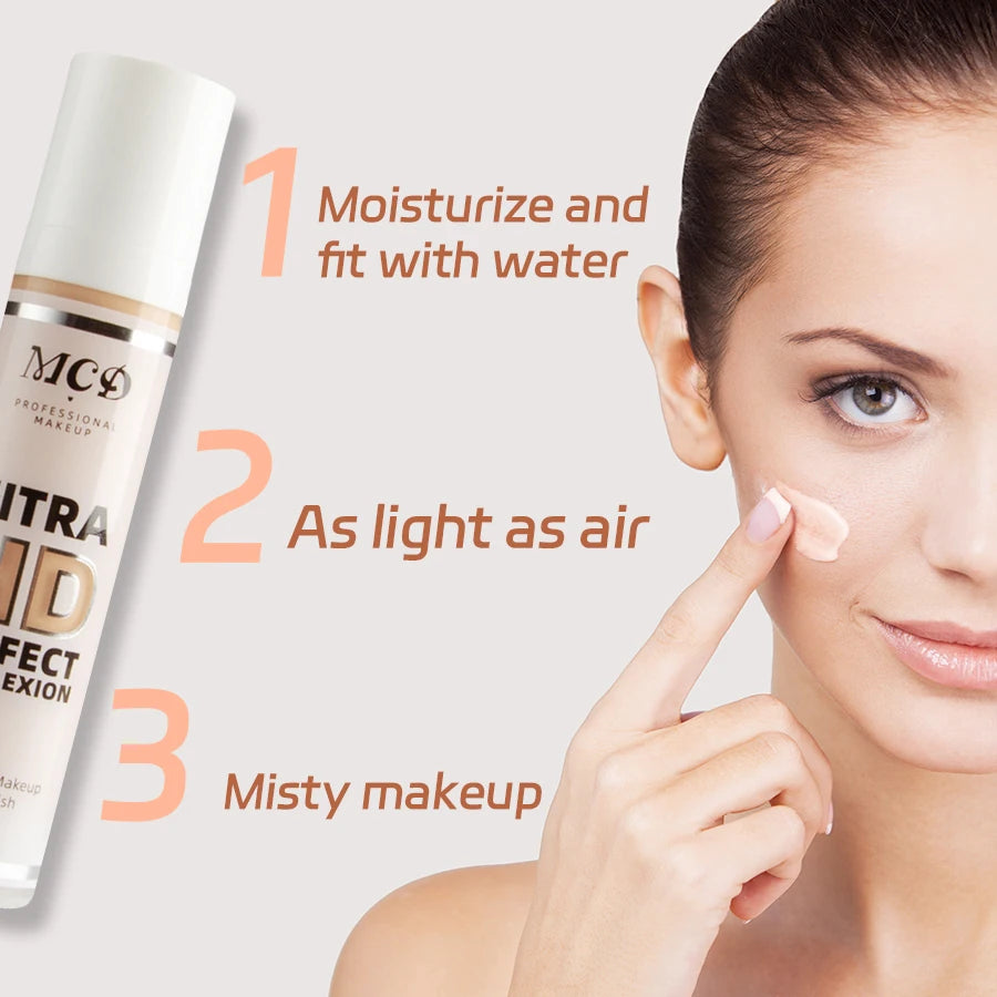 Base líquida correctora de cobertura completa de 9 tonos, Base de maquillaje de alta cobertura, cojín de maquillaje, crema Base Natural mate