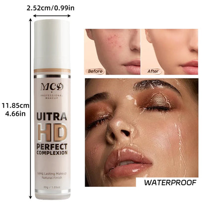 Base líquida correctora de cobertura completa de 9 tonos, Base de maquillaje de alta cobertura, cojín de maquillaje, crema Base Natural mate