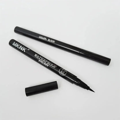 1/2 PCS Lápiz Delineador de ojos negro de secado rápido - 24H duradero suave mate impermeable antimanchas delineador de ojos líquido maquillaje para ojos