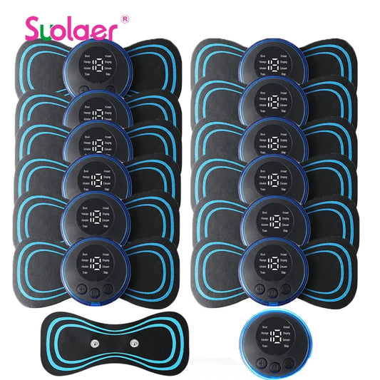 Masajeador de cuello de pulso EMS, pegatina Tens, Masajeador Cervical, parche de Masajeador de espalda, Estimulador muscular, almohadillas de Gel para aliviar el dolor, camilla