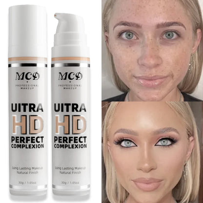 Base líquida correctora de cobertura completa de 9 tonos, Base de maquillaje de alta cobertura, cojín de maquillaje, crema Base Natural mate