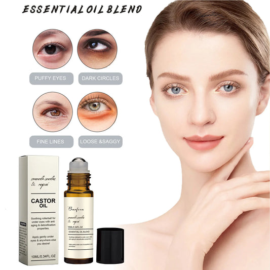 Suero de aceite de ricino para ojos, antiarrugas, elimina las ojeras, bolsas para los ojos, antihinchazón, levanta la bola firme, masaje, hidrata, nutre el cuidado de los ojos