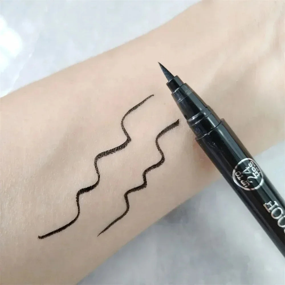1/2 PCS Lápiz Delineador de ojos negro de secado rápido - 24H duradero suave mate impermeable antimanchas delineador de ojos líquido maquillaje para ojos