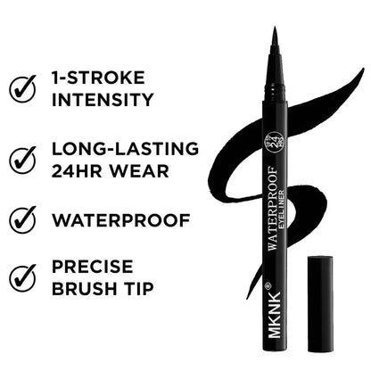 1/2 PCS Lápiz Delineador de ojos negro de secado rápido - 24H duradero suave mate impermeable antimanchas delineador de ojos líquido maquillaje para ojos