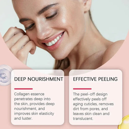 Mascarilla facial exfoliante para envolver la noche de colágeno, mascarilla de envoltura nocturna de colágeno coreano hidrata profundamente la crema de mascarilla para el cuidado de la noche 75ml